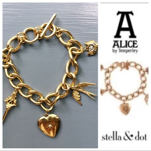 Stella & Dot x Alice Temperly | Dainty Gold Charm Wonderland Bracelet *Rโฆ - Picture 2 of 5